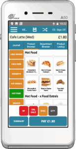 Pax A50 Front shot epos on screen